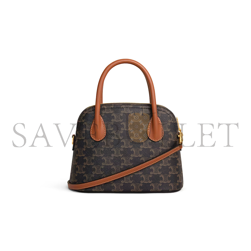 CELINE TEEN HONORINE BAG IN TRIOMPHE CANVAS AND CALFSKIN 120682DNK.04LU (22.5*17*10cm)